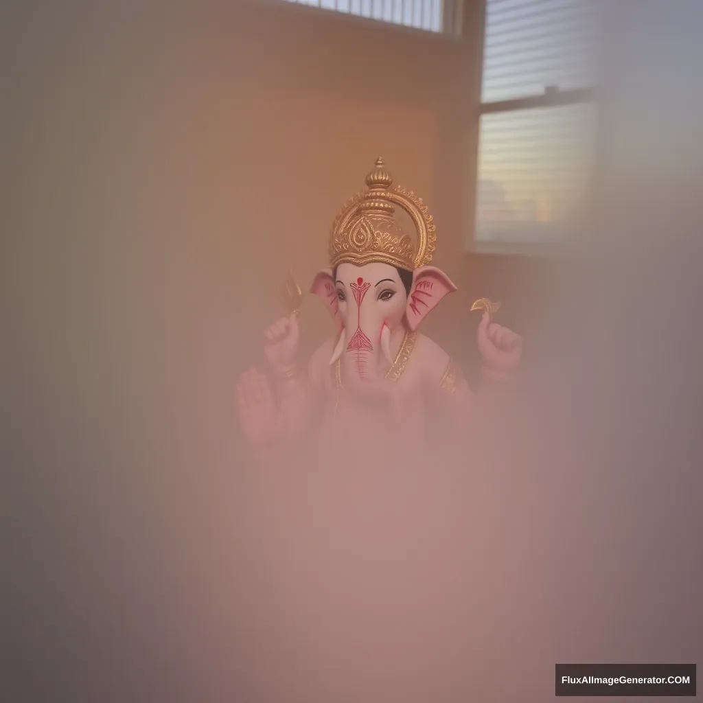 Ganesha seen through frosted glass