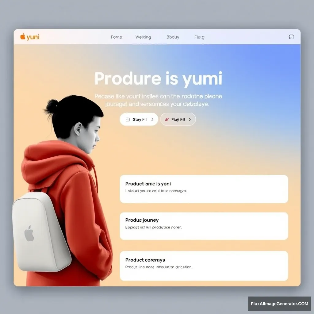 Apple-style website, product name is youni, product line introductions, and product journeys.