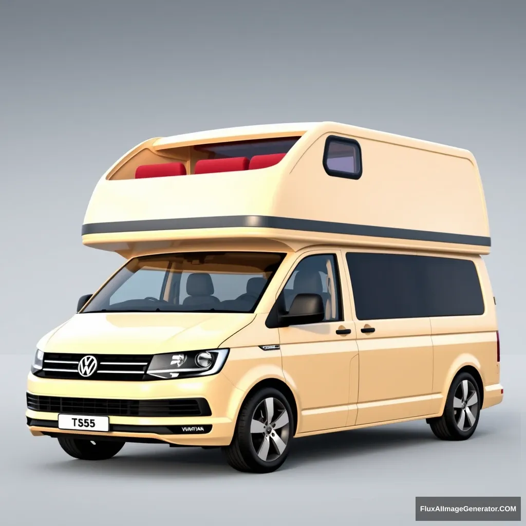 "Mix of small double-decker with VW T5 Multivan."