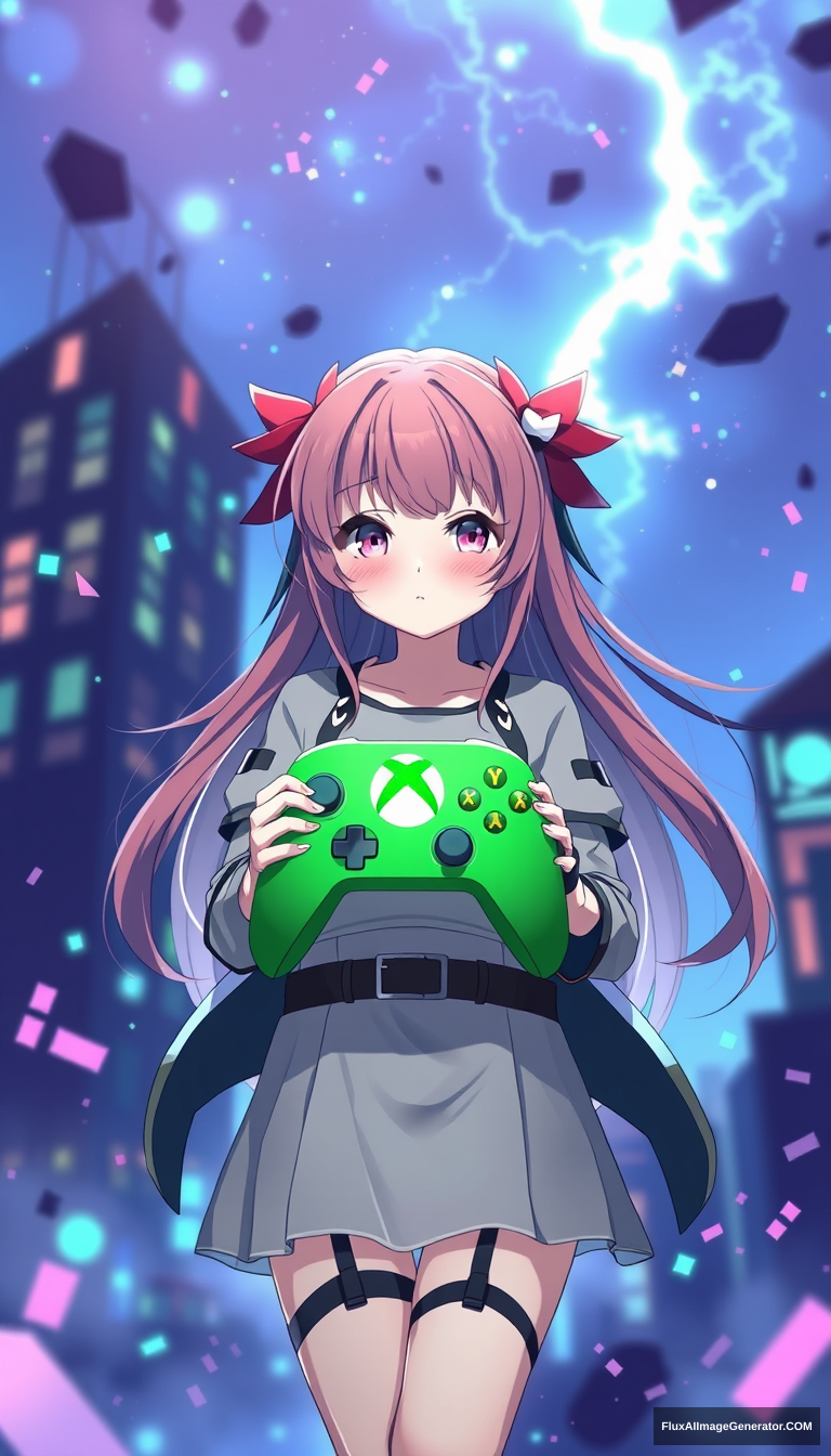 Anime girl in the theme of Xbox - Image