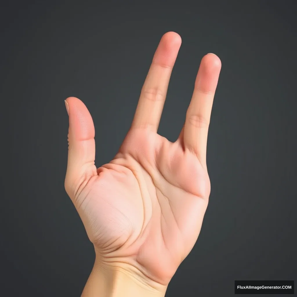 portrait, hand, thumb up, five fingers.