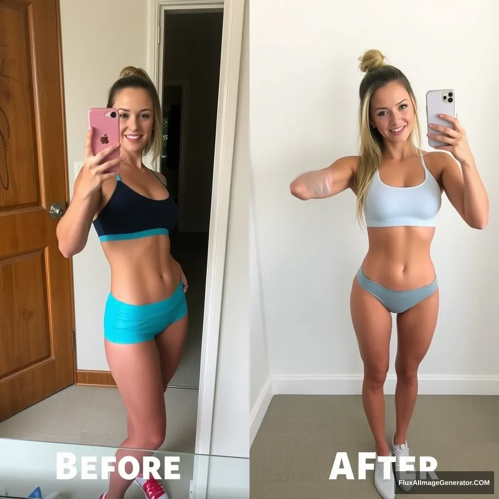 Fitness model influencer Emma's before-after pictures