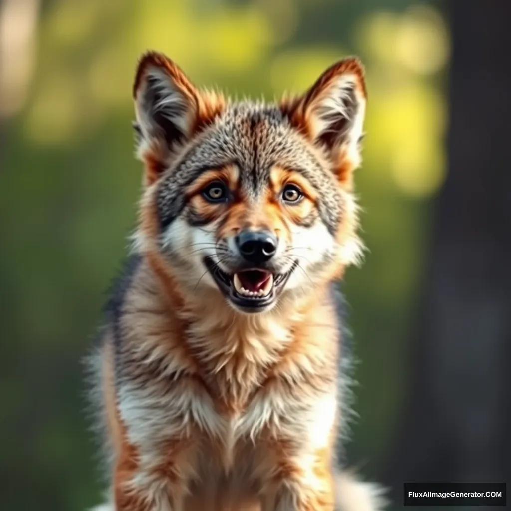 'photo of a young friendly werewolf'