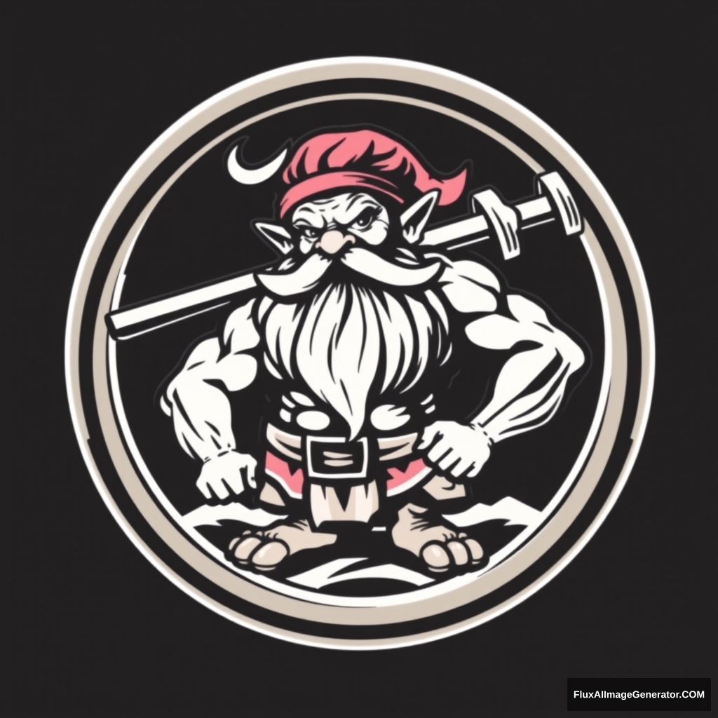 The emblem is a muscular brutal dwarf Yogi Tolkien.