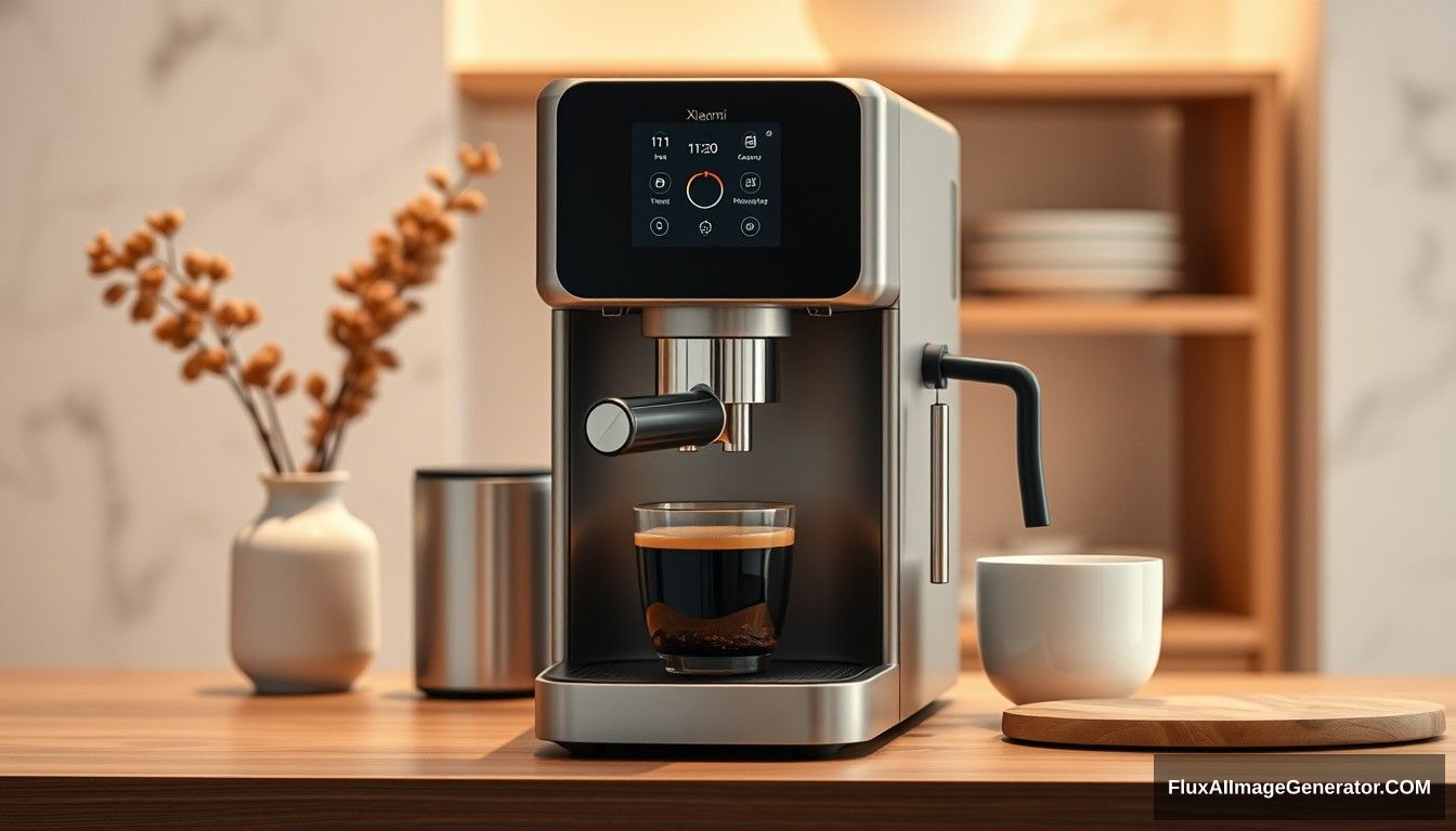 A coffee machine, beautiful, Xiaomi style. - Image