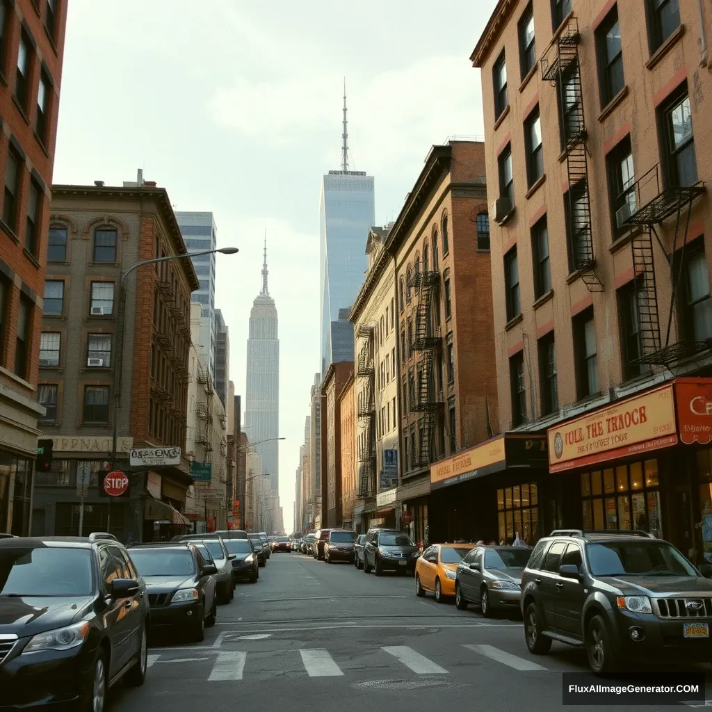 A new York street, grungy.