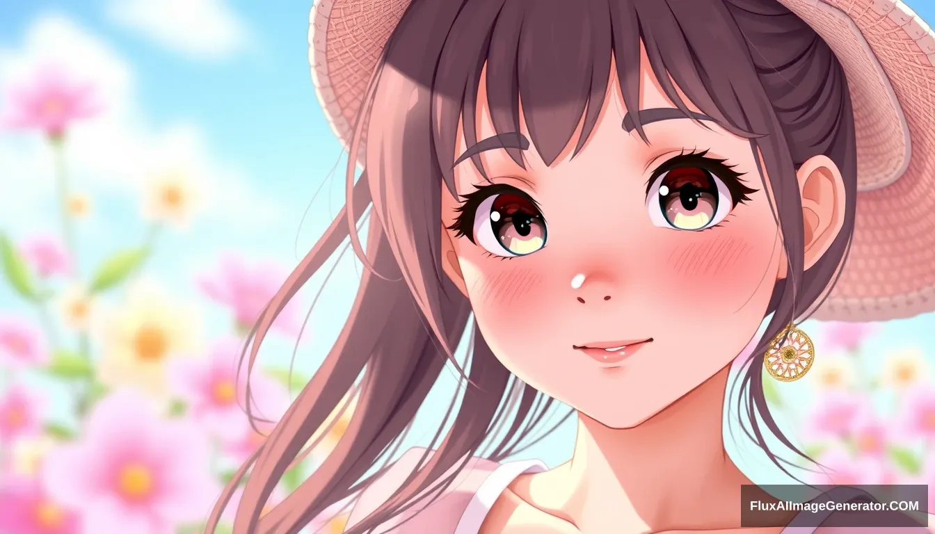 CG, beautiful girl, cute face, summer, 3D