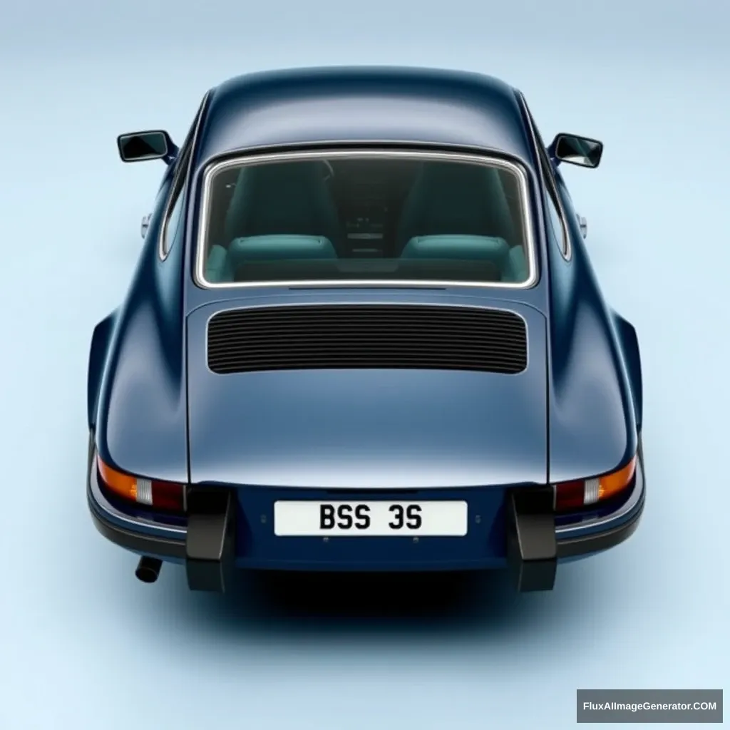 Porsche 911 SC coupe 1977 in dark petrol blue with cookie cutter wheels without a rear spoiler. - Image