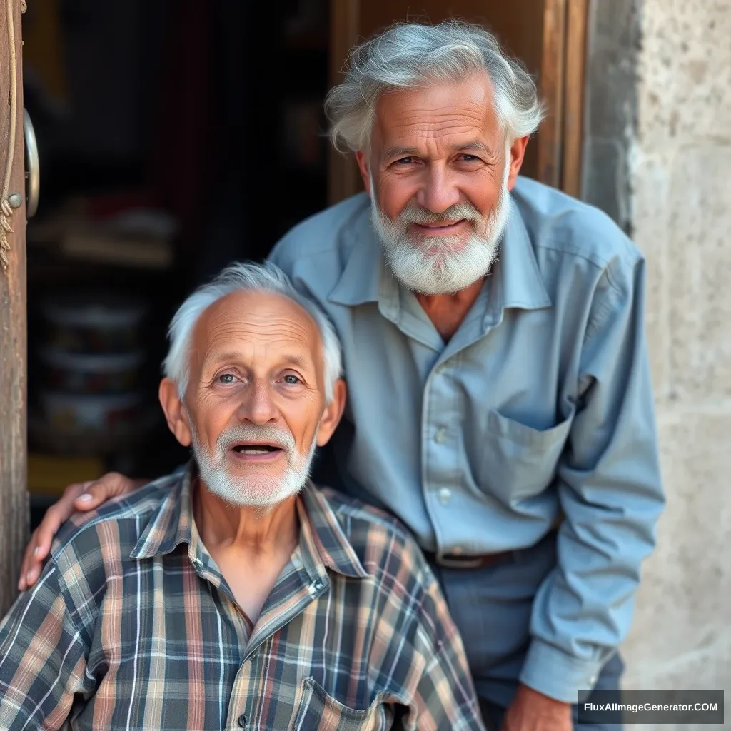 an old man and his grandson