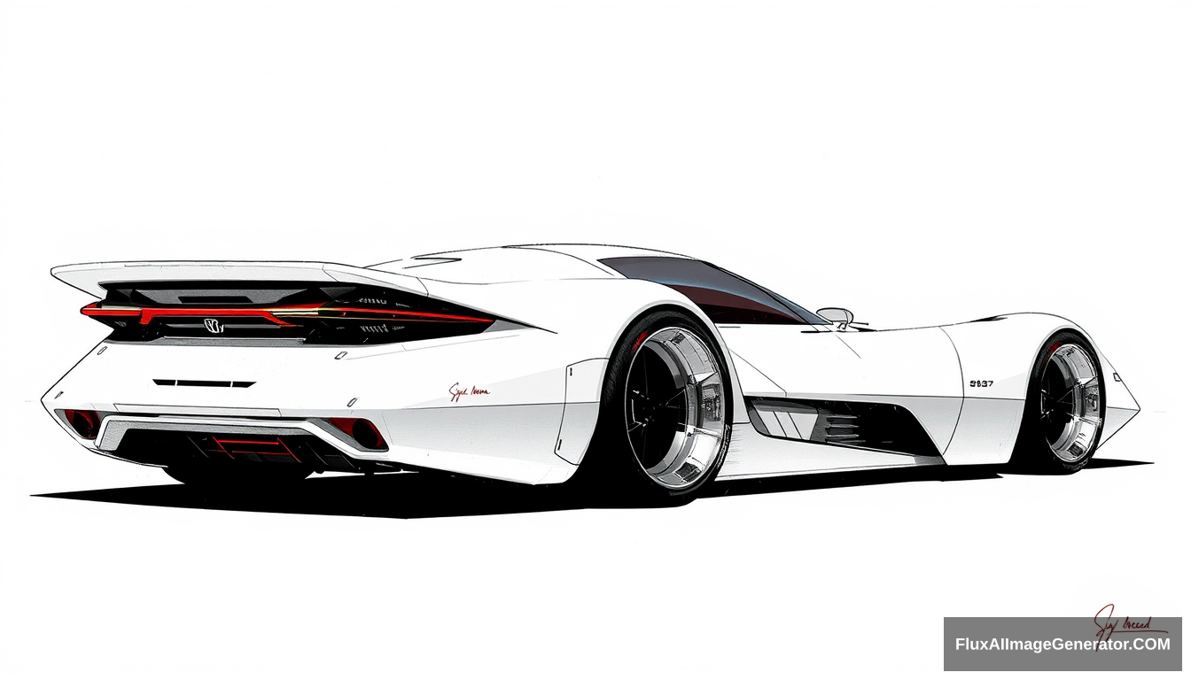 Concept car, as illustrated by Syd Mead, inspired by the F15 fighter. - Image