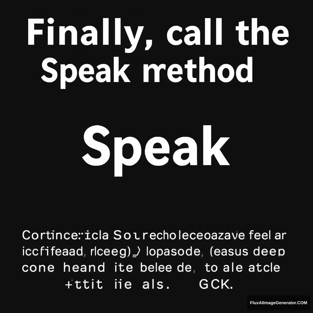 "Finally, call the Speak method of the SpeechSynthesizer object to read it aloud."