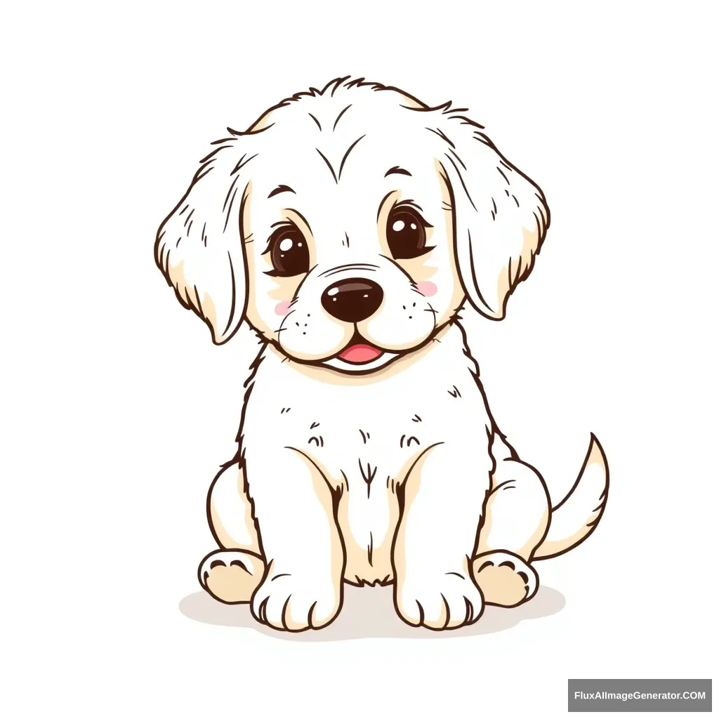 "Draw a retriever puppy cutely as if it's alive."