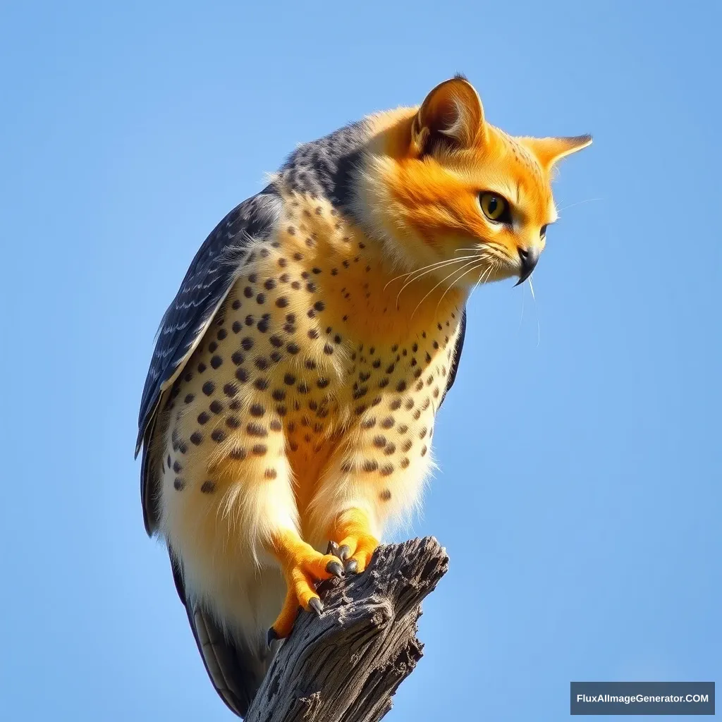 Peregrine Falcon, yellow cat - Image