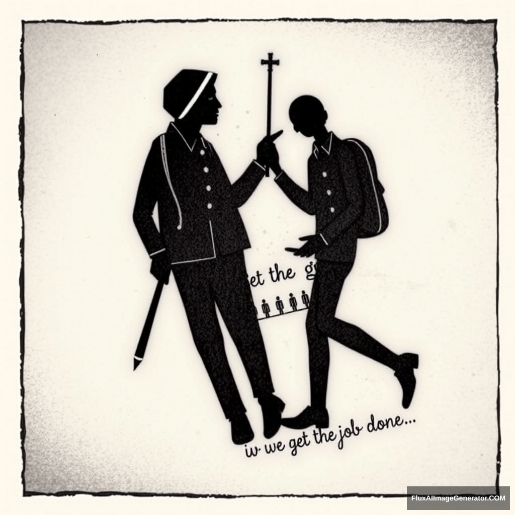 create a tattoo of this song nimmigrants we get the job done, by banksy - Image