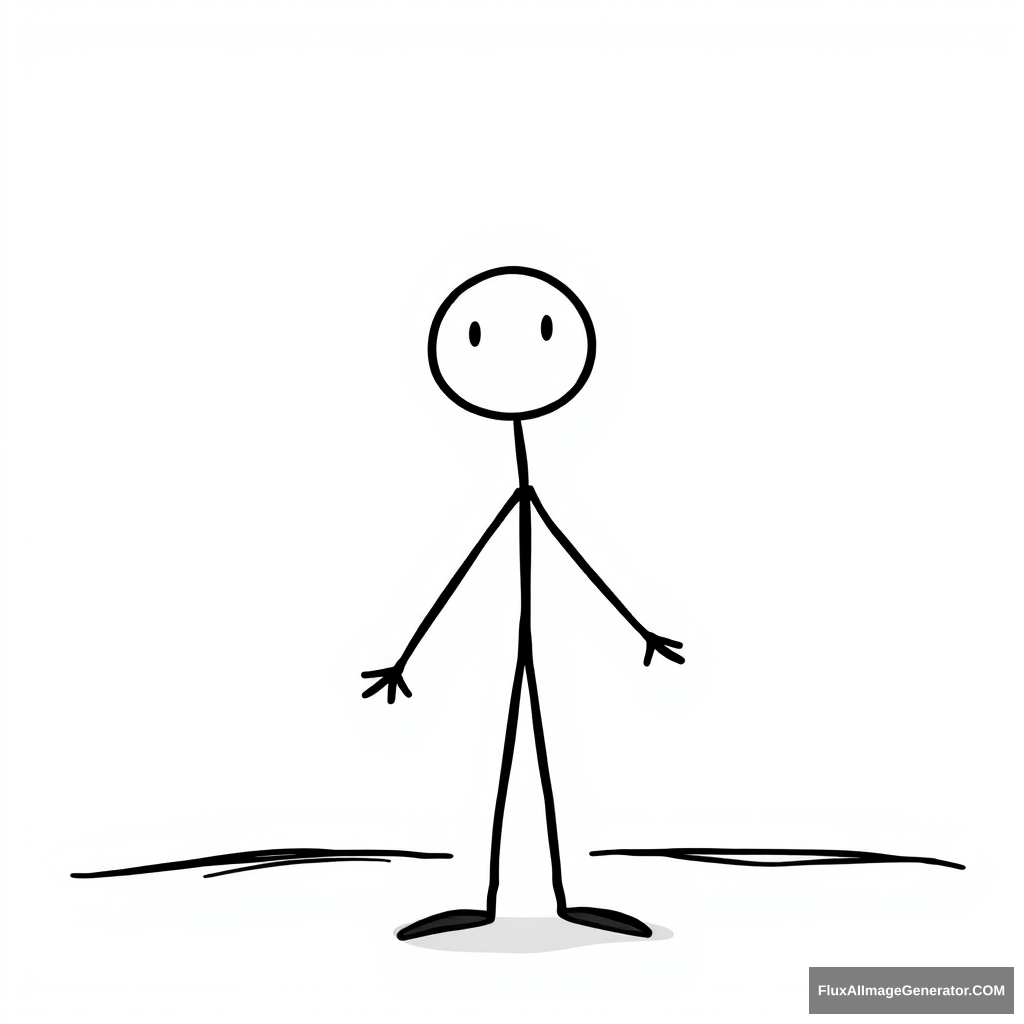 "A stick figure, cartoon style"