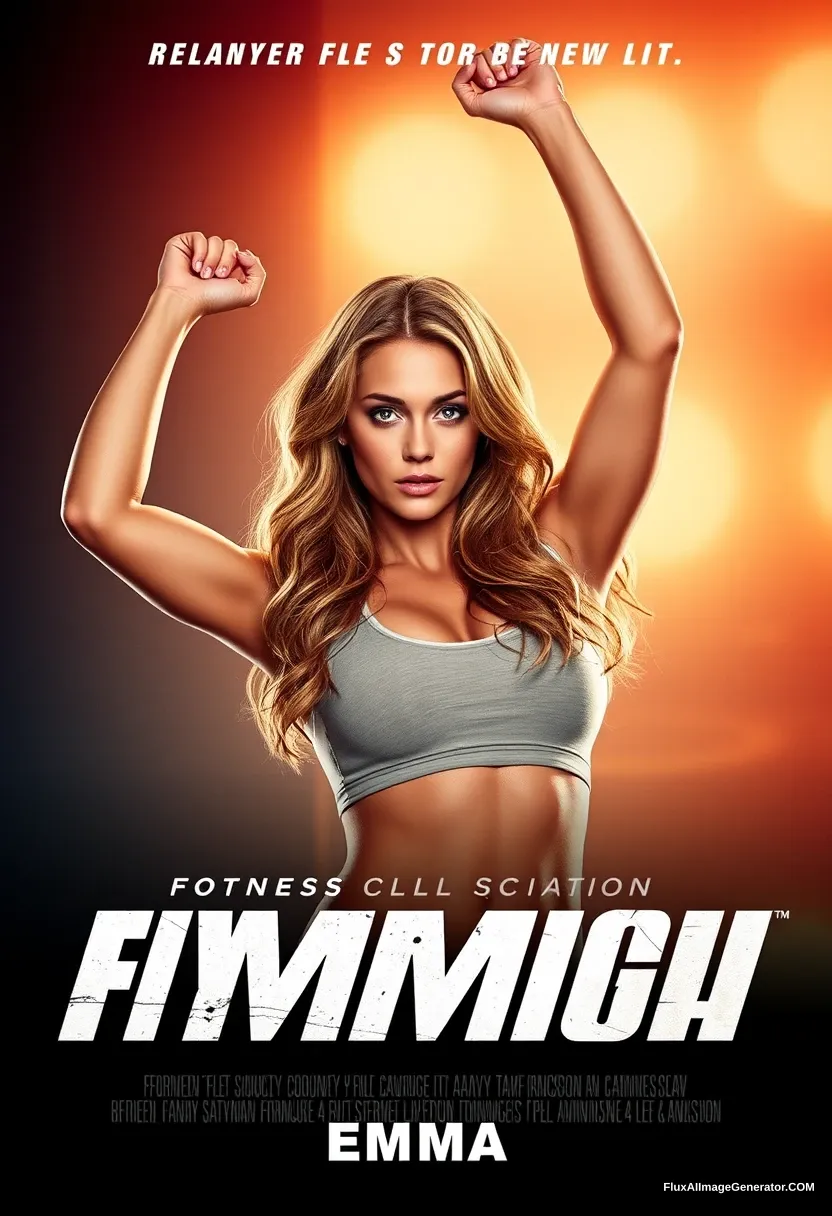 Promotional movie poster, featuring fitness model influencer Emma.