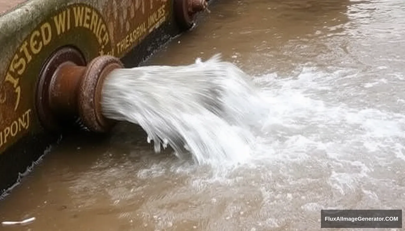 "The water pipe in the middle burst, causing a large amount of water to gush out."