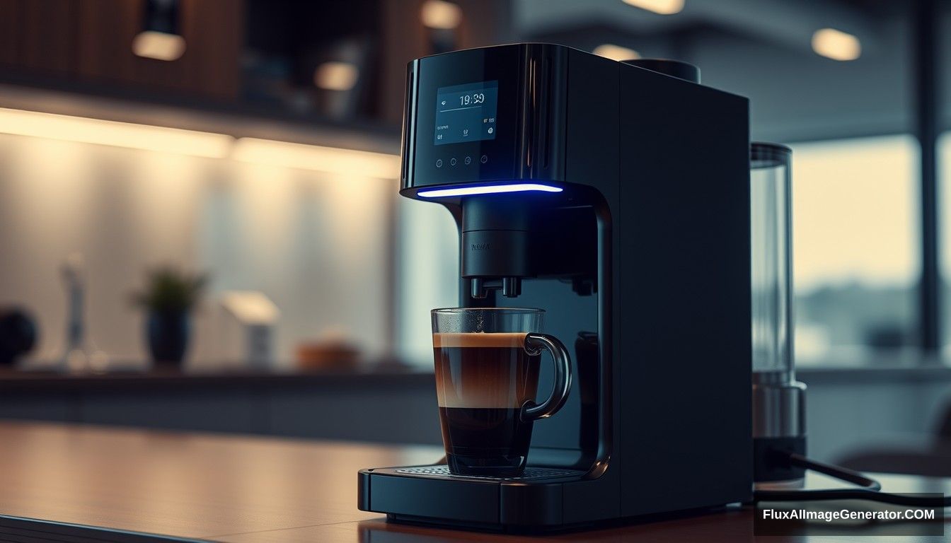 A coffee machine, beautiful, Xiaomi style.