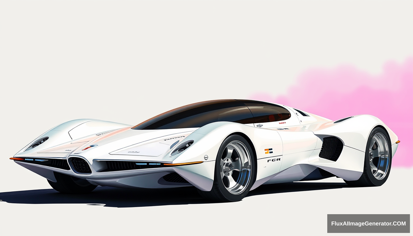 Concept car, as illustrated by Syd Mead, inspired by the F15 fighter. - Image