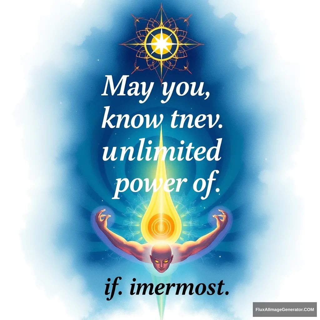 "May you know the unlimited power of innermost."