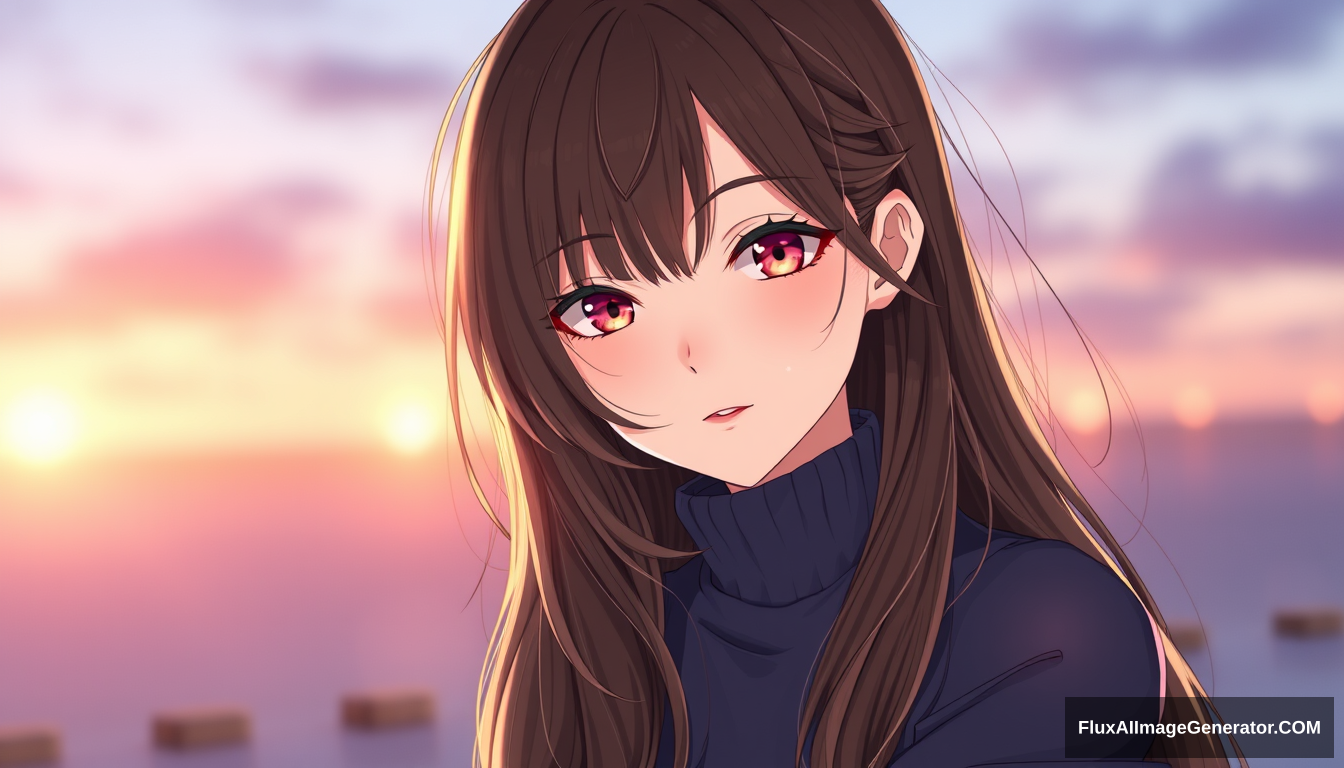 VERY BEAUTIFUL ANIME GIRL WITH PERFECT EYES AND HAIR OVER ONE SIDE - Image