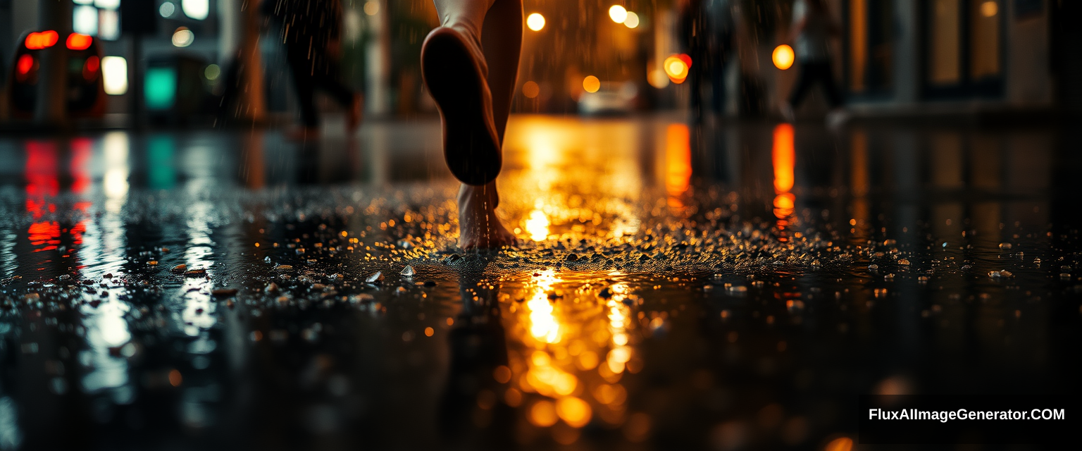 feet dancing in the rain - Image