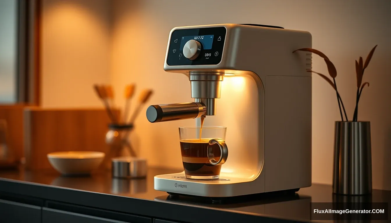 A coffee machine, beautiful, xiaomi style. - Image