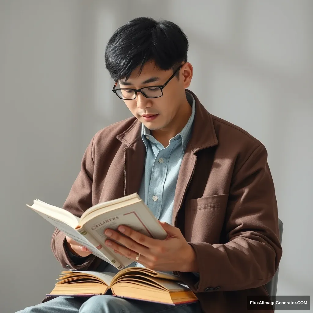 'Teacher Bang Jeong-hwan reading a book' - Image