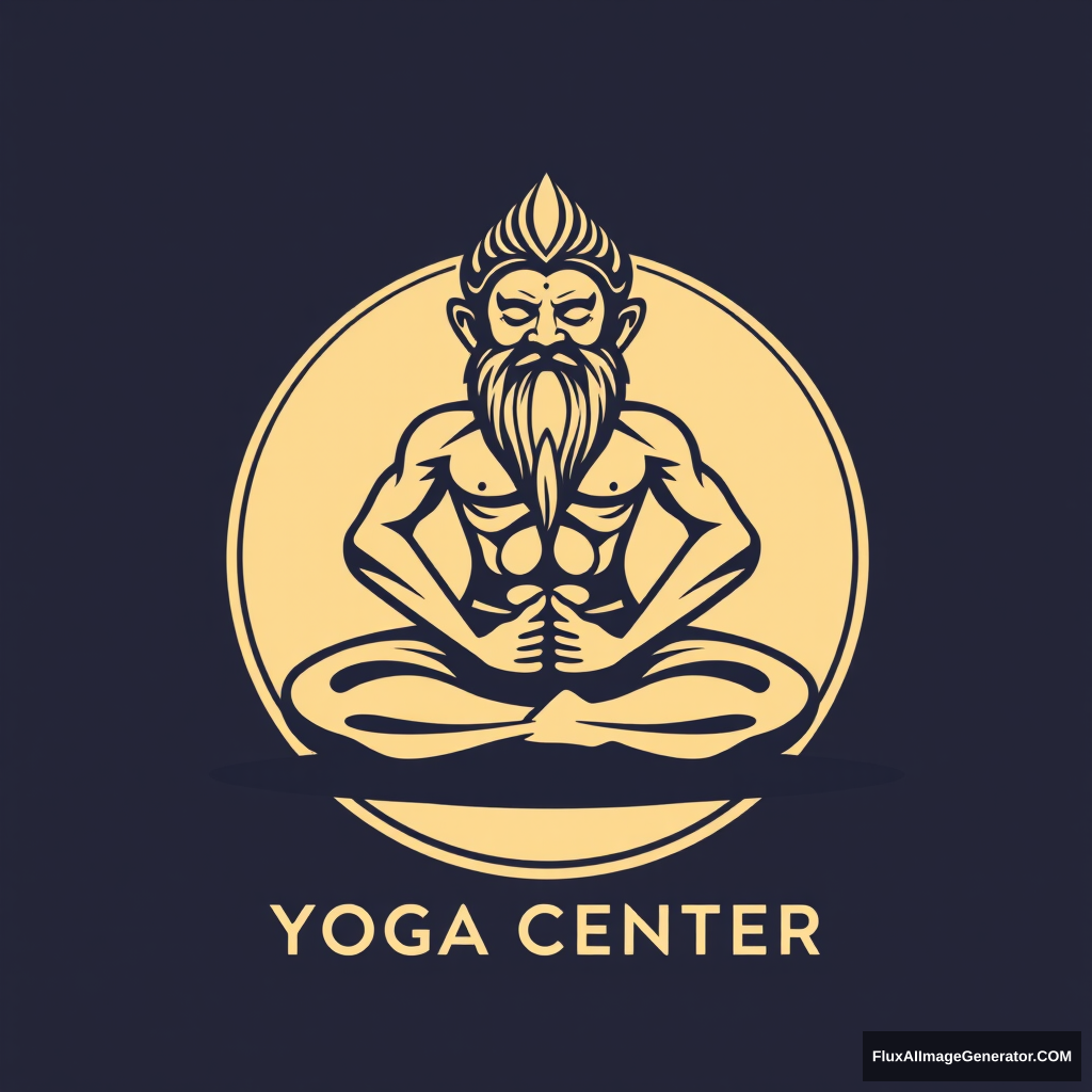 Yoga Center Logo: Muscular Dwarf lotus position