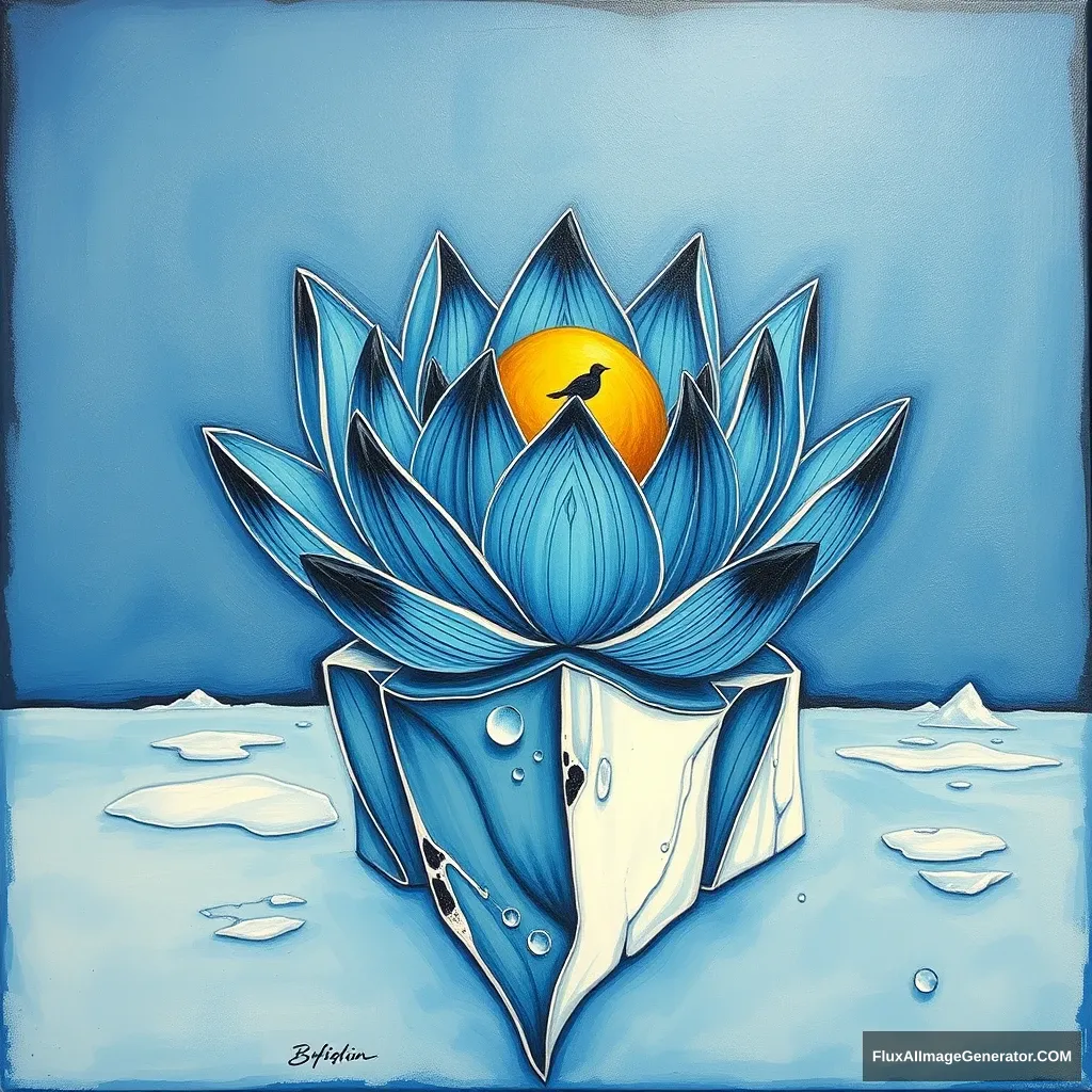 "Blue Lotus on the Iceberg" - Image