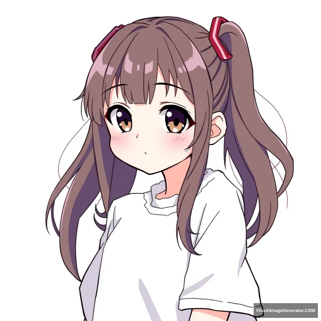 Vtuber girl, anime girl, white background, simple pose, cute.