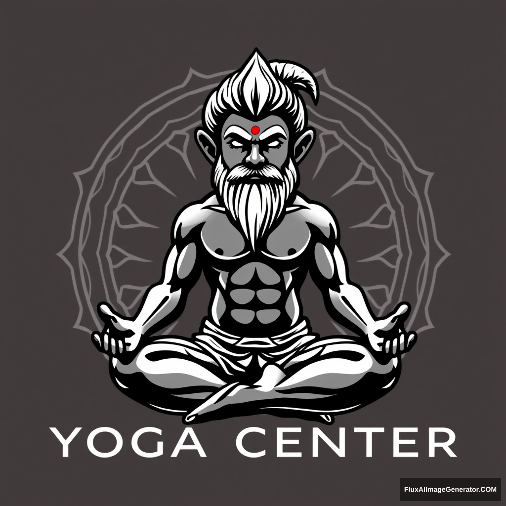 Yoga Center Logo: Muscular Dwarf lotus position