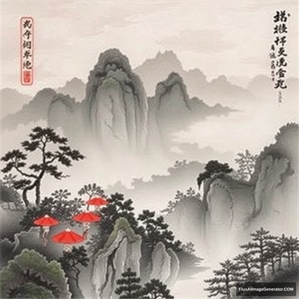 Langshan landscape painting. - Image