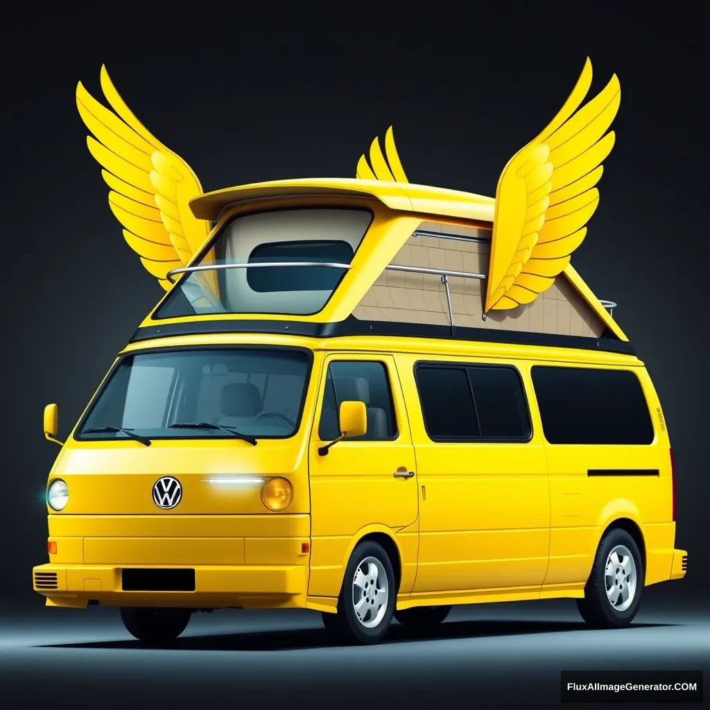 'VW T5 yellow with wings as a double-decker' - Image