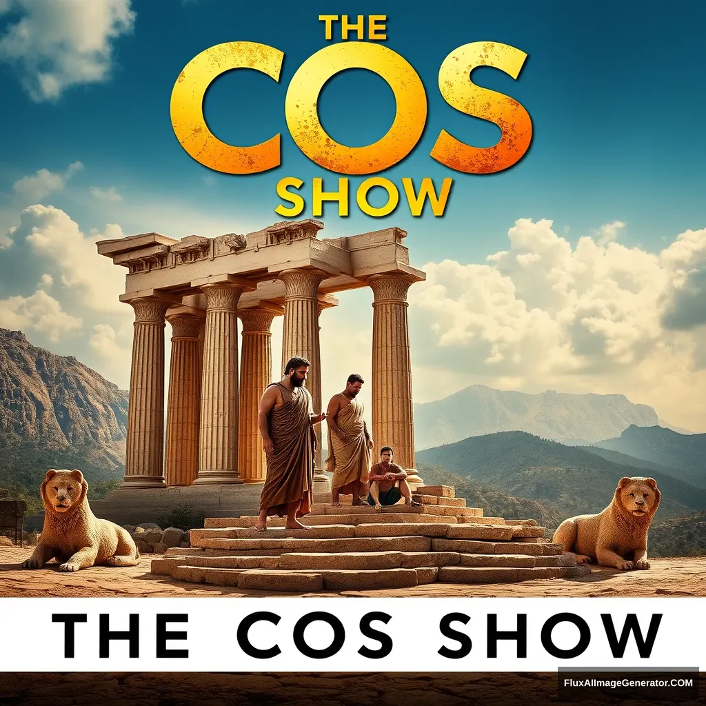 Poster for a new TV show called "The COS Show" set in Ancient Greece. - Image