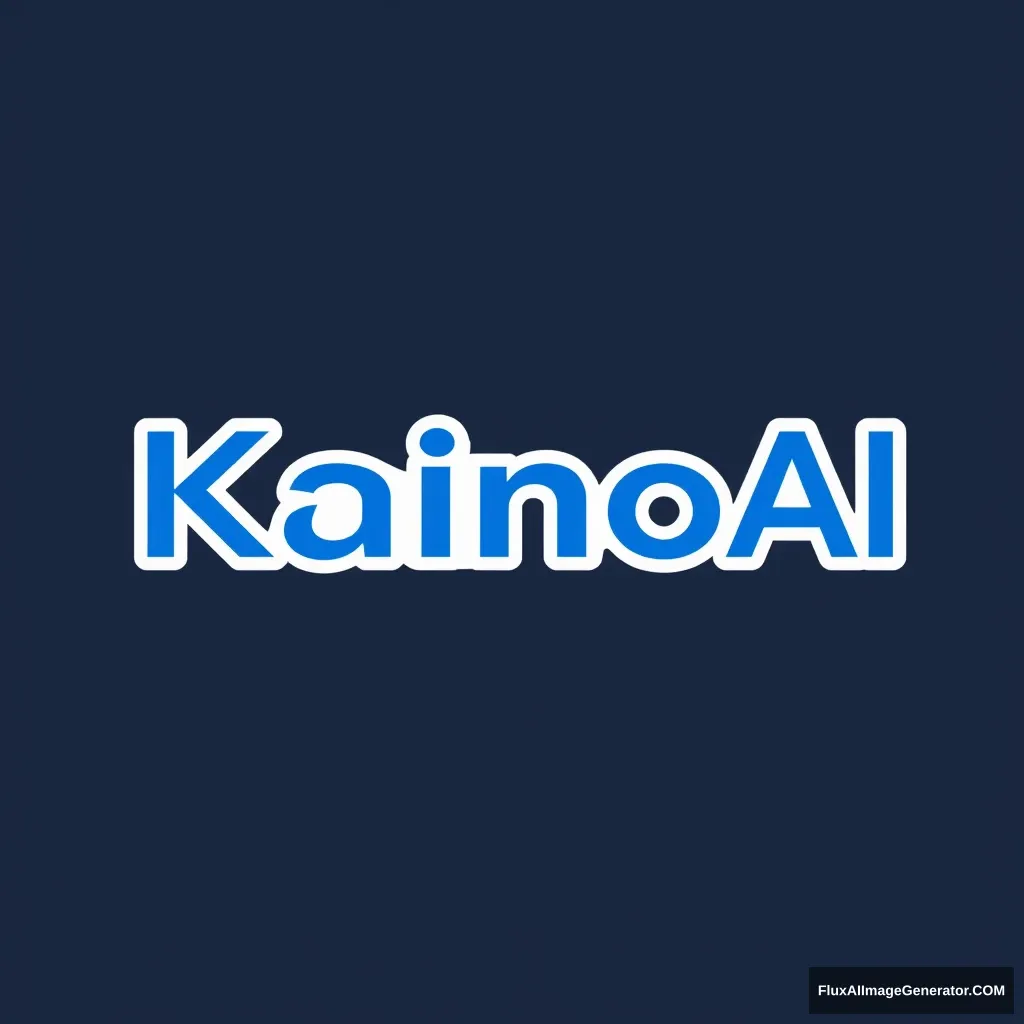 Design a logo with blue words "KainoAI", Singapore background.