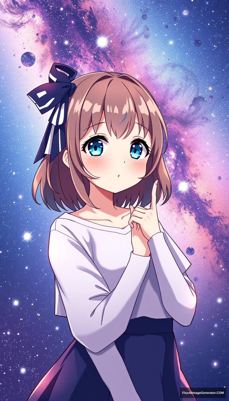 Galaxy anime girl. Cute. Random style. - Image