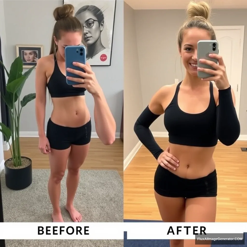 Fitness model influencer Emma's before-after photos