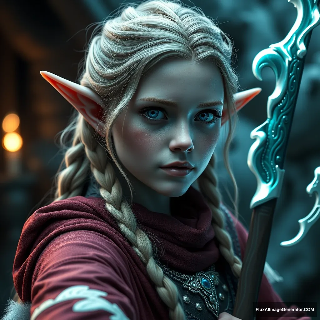 girl elf wizard (Scarlett Ingrid Johansson), hyper-realistic photo, 8K, unreal engine - Image