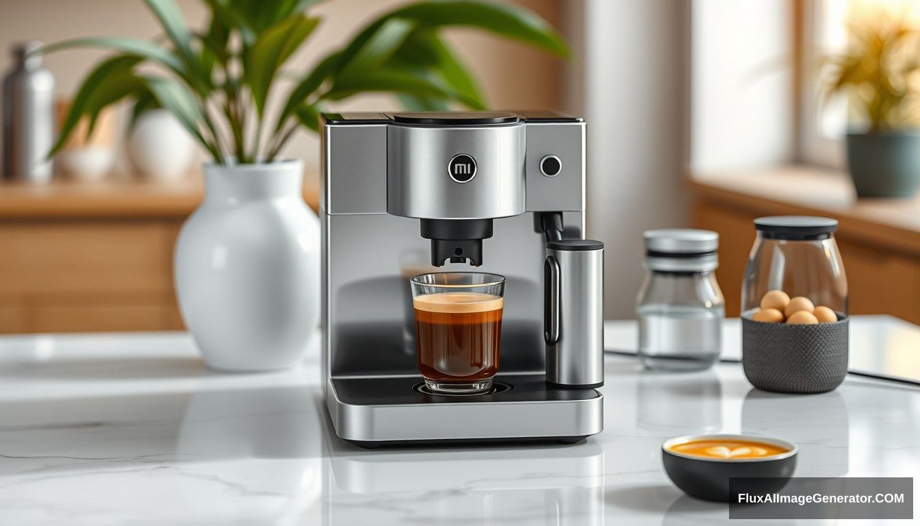 A coffee machine, beautiful, Xiaomi style. - Image