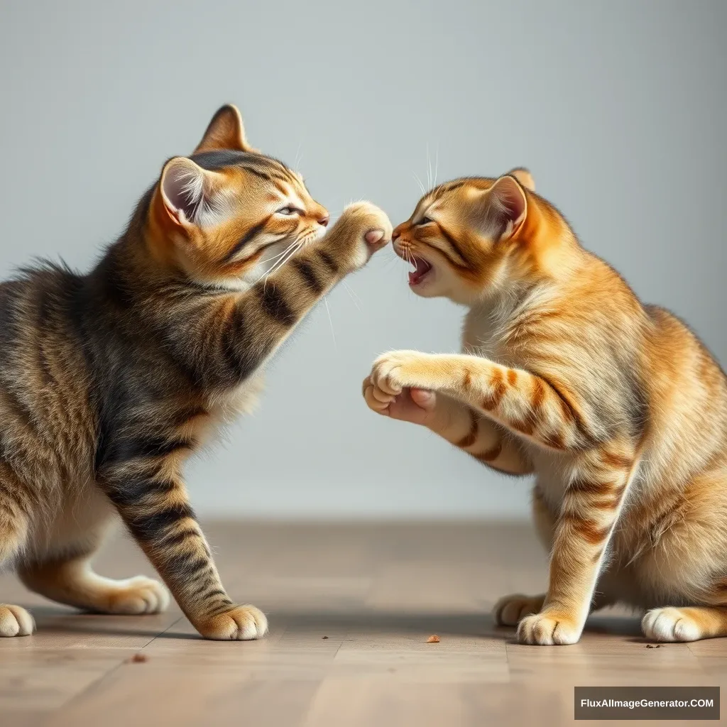 Two cats fighting