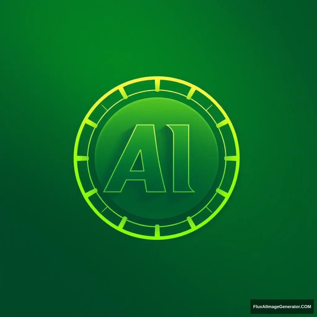 logo emblem, future color, green, letters AI, company style - Image