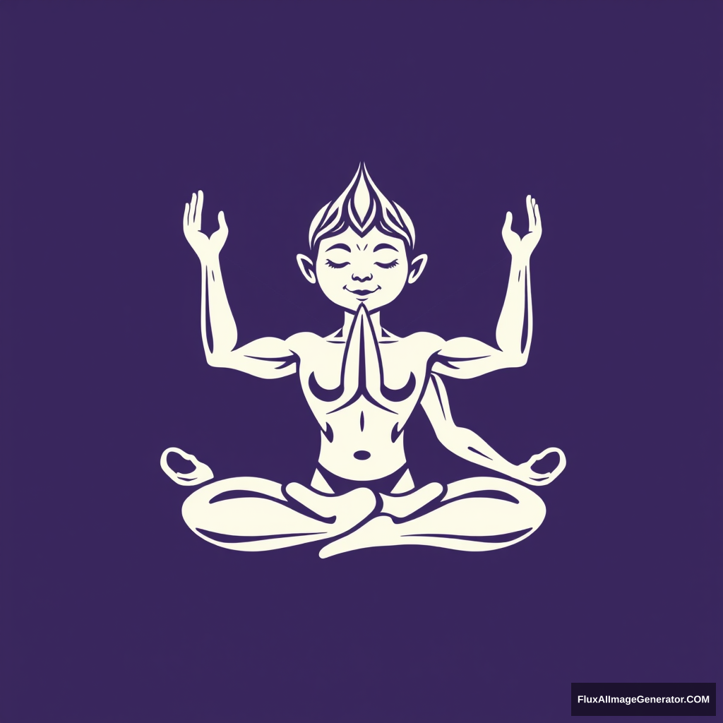 Yoga Center logo: Trans muscular dwarf in lotus position