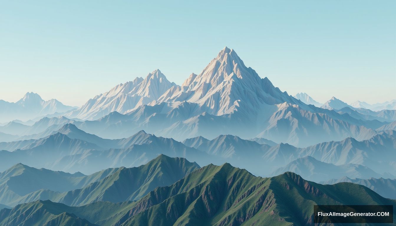 "National style, traditional color scheme,重峦叠嶂 (layered mountains and peaks), 3D, octane render."