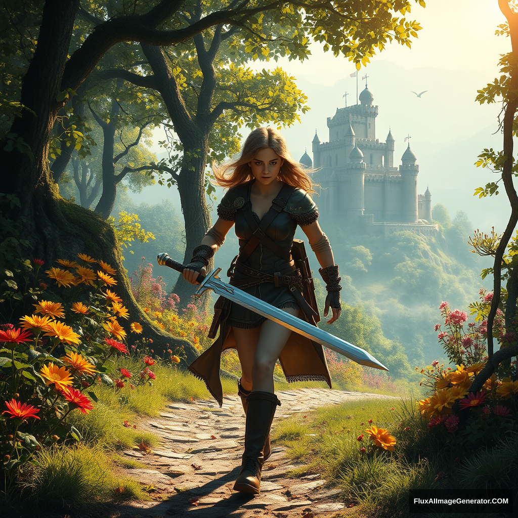 Here is a passage generated for you about Middle Journey:

In a mysterious and fantastical world, there lies an expansive forest. Sunlight filters through the dense leaves, casting dappled shadows on the ground. A brave adventurer finds herself in the midst of this enchanting setting, donned in lightweight leather armor, wielding a sharp longsword. Her gaze is resolute, and her steps are steady as she follows a winding path. On either side of the path, peculiar flowers bloom in brilliant colors, exuding a captivating fragrance. In the distance, an ancient castle stands atop a hill, shrouded in mist, appearing and disappearing like a ghost. Vines crawl up the castle walls, as if narrating the vicissitudes of time. The adventurer quickens her pace, her heart filled with a desire for the unknown and the determination to explore, embodying the wondrous scenes of Middle Journey.