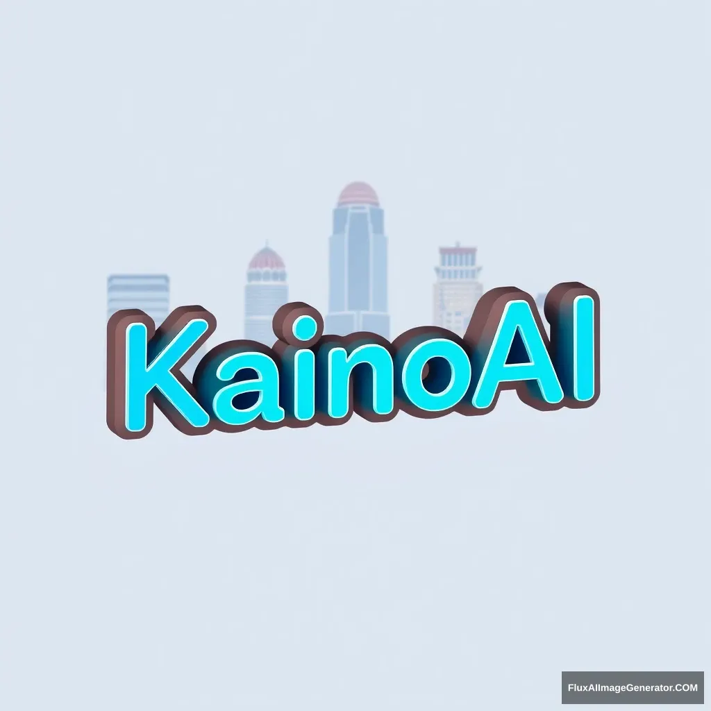 Design a 3D logo with blue words "KainoAI" with Singapore background. - Image