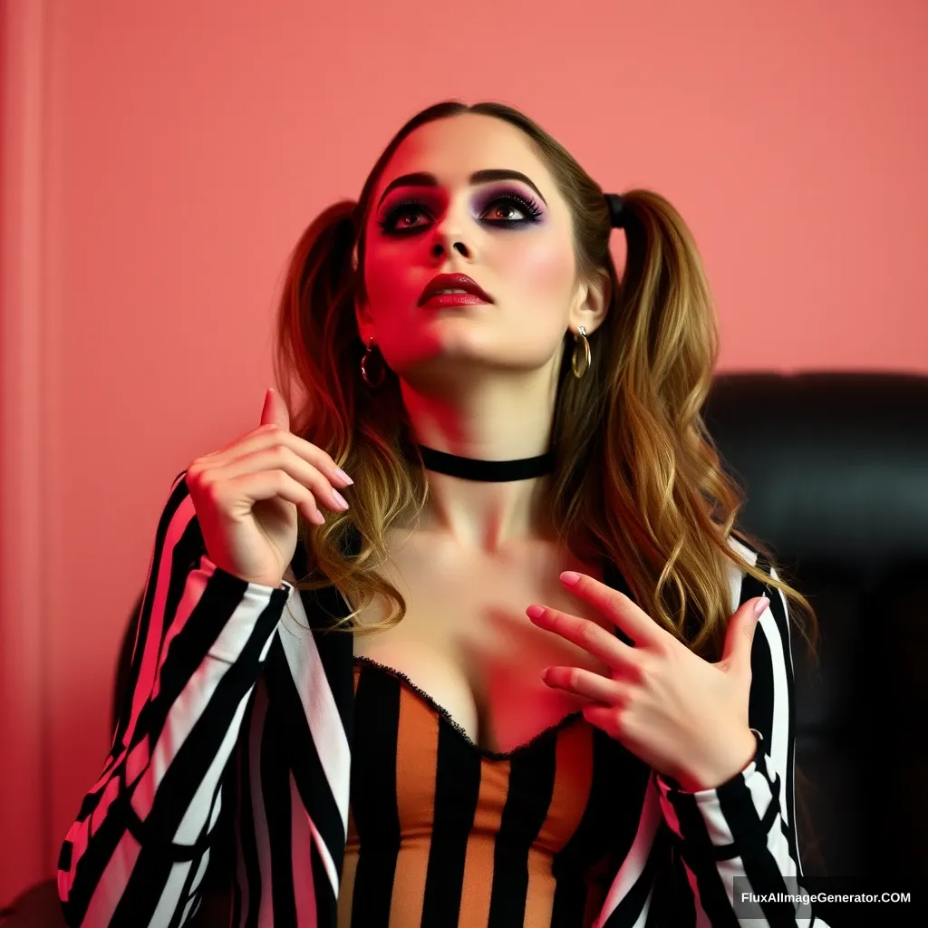 Fitness model influencer Emma in Beetlejuice