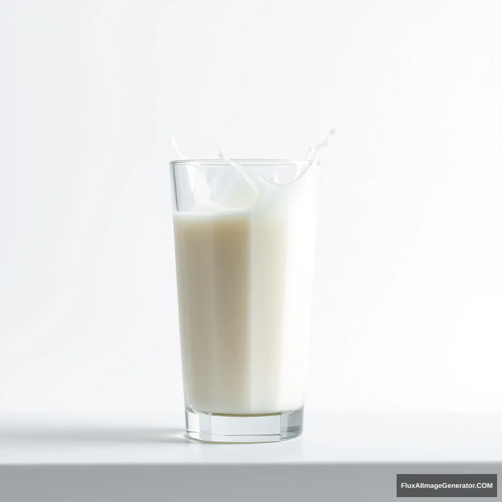 Splash milk real without glasses. - Image