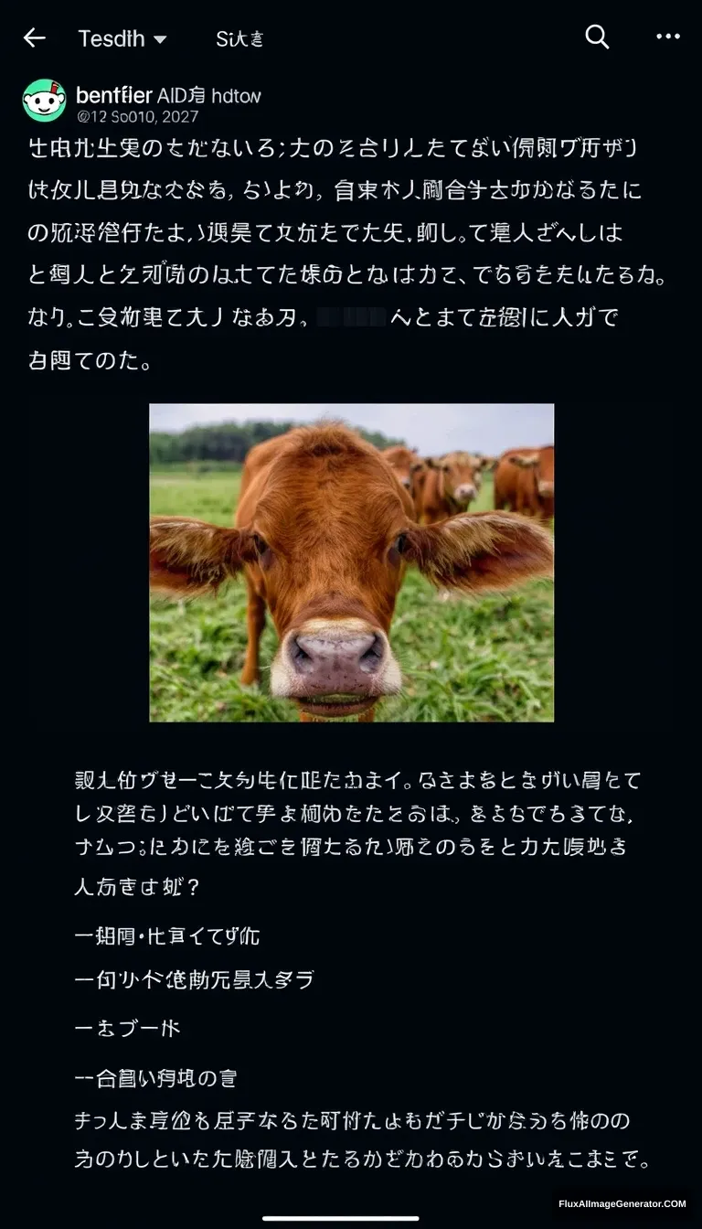 "Reddit post about Cows, Screenshot"