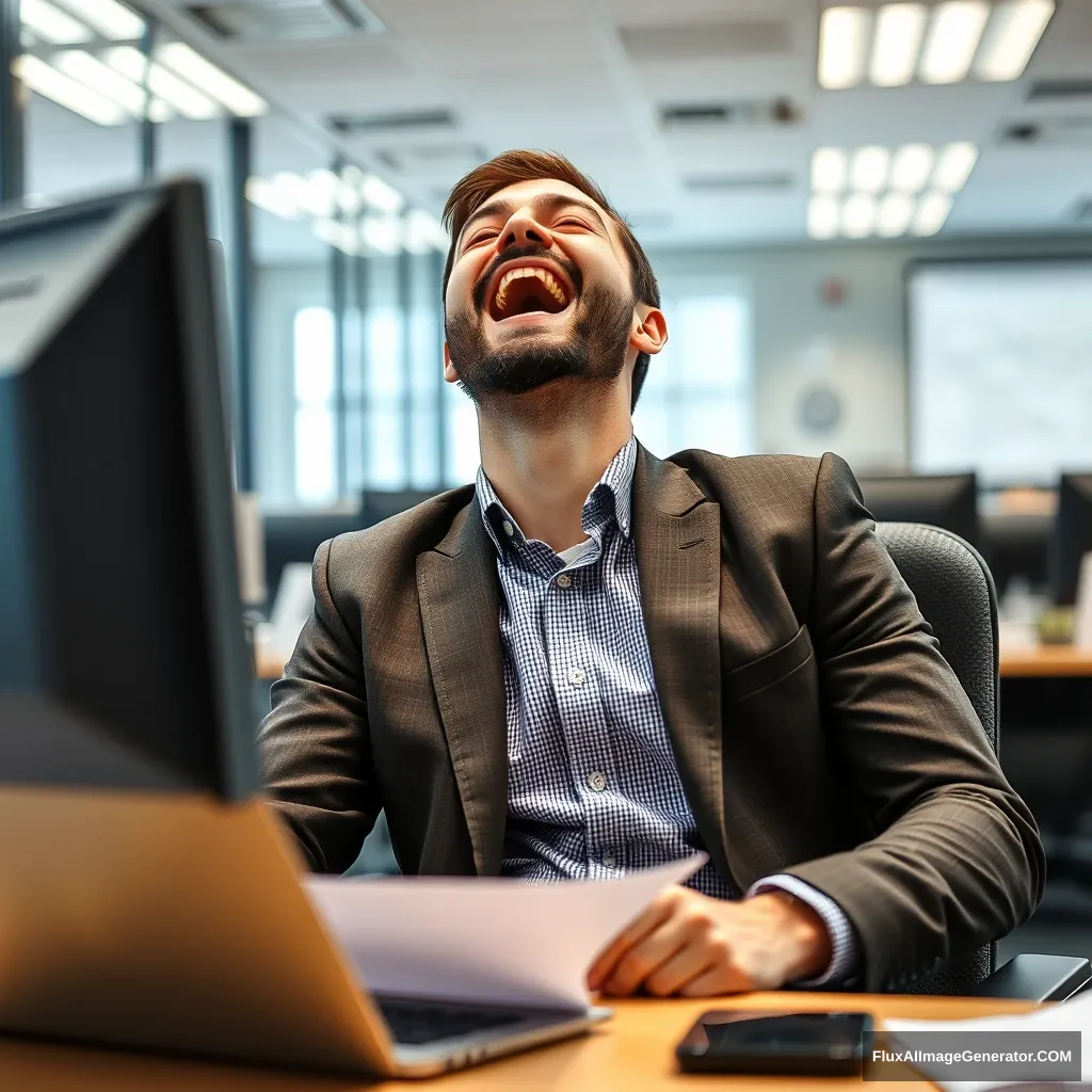 office worker yawning - Image